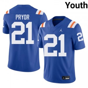 Top-Tier Evan Pryor #21 Gators Royal Alternate Jersey | Youth University Football Swen Fan Gear 89830605