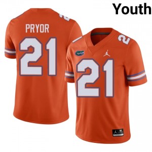 #21 Evan Pryor Florida Orange Jersey | Elite Embroidery Youth Player Football Gear 52490177