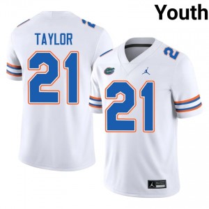 Gators Fred Taylor #21 White Jersey | Genuine Stitch NCAA Football Youth Apparel 47762087