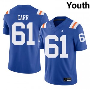 Top-Tier G'Nivre Carr #61 Gators Royal Alternate Jersey | Youth University Football Swen Fan Gear 45700188