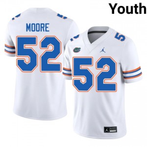 Gators Harrison Moore #52 White Jersey | Essential Swen NCAA Football Youth Apparel 79981205