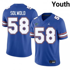 Hunter Solwold #58 Florida Gators Jersey | Gameday Royal College Football Youth Stitched 93850112