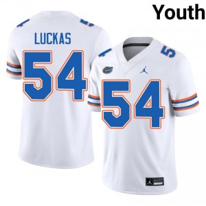 Gators Javarii Luckas #54 White Jersey | Pro Cut Stitch NCAA Football Youth Apparel 98954724