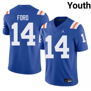 Elite Thread KJ Ford #14 Gators Royal Alternate Jersey | Youth University Football Stitch Fan Gear 78272250
