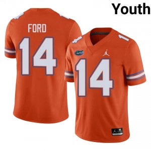 #14 KJ Ford Florida Gators Orange Jersey | Authentic Embroidery Youth Player Football Gear 14630343