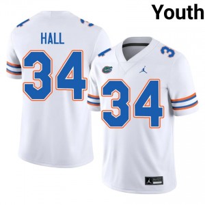 Gators Kaiden Hall #34 White Jersey | Essential Swen NCAA Football Youth Apparel 85733164