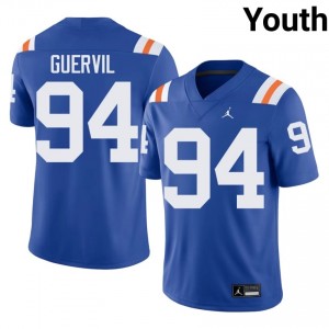 Officially Licensed Kendall Guervil #94 Gators Royal Alternate Jersey | Youth University Football Stitch Fan Gear 76345430