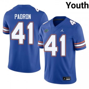 Liam Padron #41 Florida Gators Jersey | Iconic Royal College Football Youth Stitched 98924931