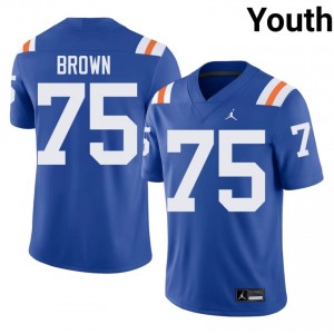 Officially Licensed Lomas Brown #75 Gators Royal Alternate Jersey | Youth University Football Stitch Fan Gear 41707263