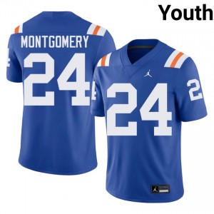 Officially Licensed London Montgomery #24 Gators Royal Alternate Jersey | Youth University Football Stitch Fan Gear 28014065