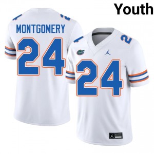 Gators London Montgomery #24 White Jersey | Essential Swen NCAA Football Youth Apparel 89491930