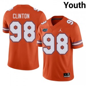 #98 Mason Clinton Florida Gators Orange Jersey | Authentic Embroidery Youth Player Football Gear 75232150