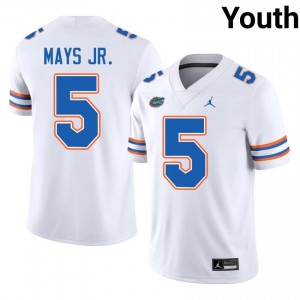 Gators Micah Mays Jr. #5 White Jersey | Genuine Stitch NCAA Football Youth Apparel 80512734