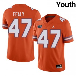 #47 Miller Fealy Florida Orange Jersey | Classic Embroidery Youth Player Football Gear 77625455