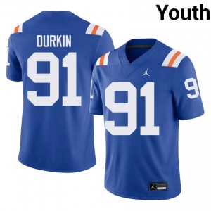 Elite Thread Patrick Durkin #91 Gators Royal Alternate Jersey | Youth University Football Stitch Fan Gear 49826407