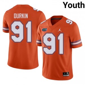 #91 Patrick Durkin Florida Gators Orange Jersey | Authentic Embroidery Youth Player Football Gear 51686474