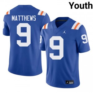 Elite Thread Shane Matthews #9 Gators Royal Alternate Jersey | Youth University Football Stitch Fan Gear 33182246