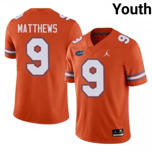 #9 Shane Matthews Florida Gators Orange Jersey | Authentic Embroidery Youth Player Football Gear 30485351