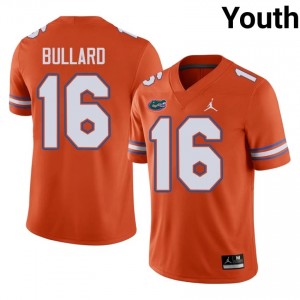 #16 TJ Bullard Florida Orange Jersey | Classic Embroidery Youth Player Football Gear 30197156