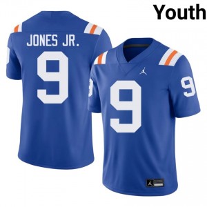 Officially Licensed Tramell Jones Jr. #9 Gators Royal Alternate Jersey | Youth University Football Stitch Fan Gear 22479051