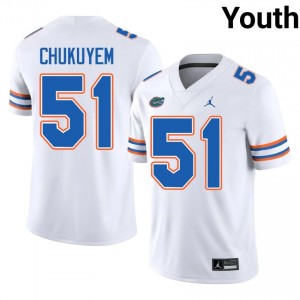 Gators Tyler Chukuyem #51 White Jersey | Genuine Stitch NCAA Football Youth Apparel 44937207