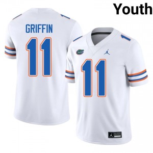 Gators Will Griffin #11 White Jersey | Genuine Stitch NCAA Football Youth Apparel 60207617
